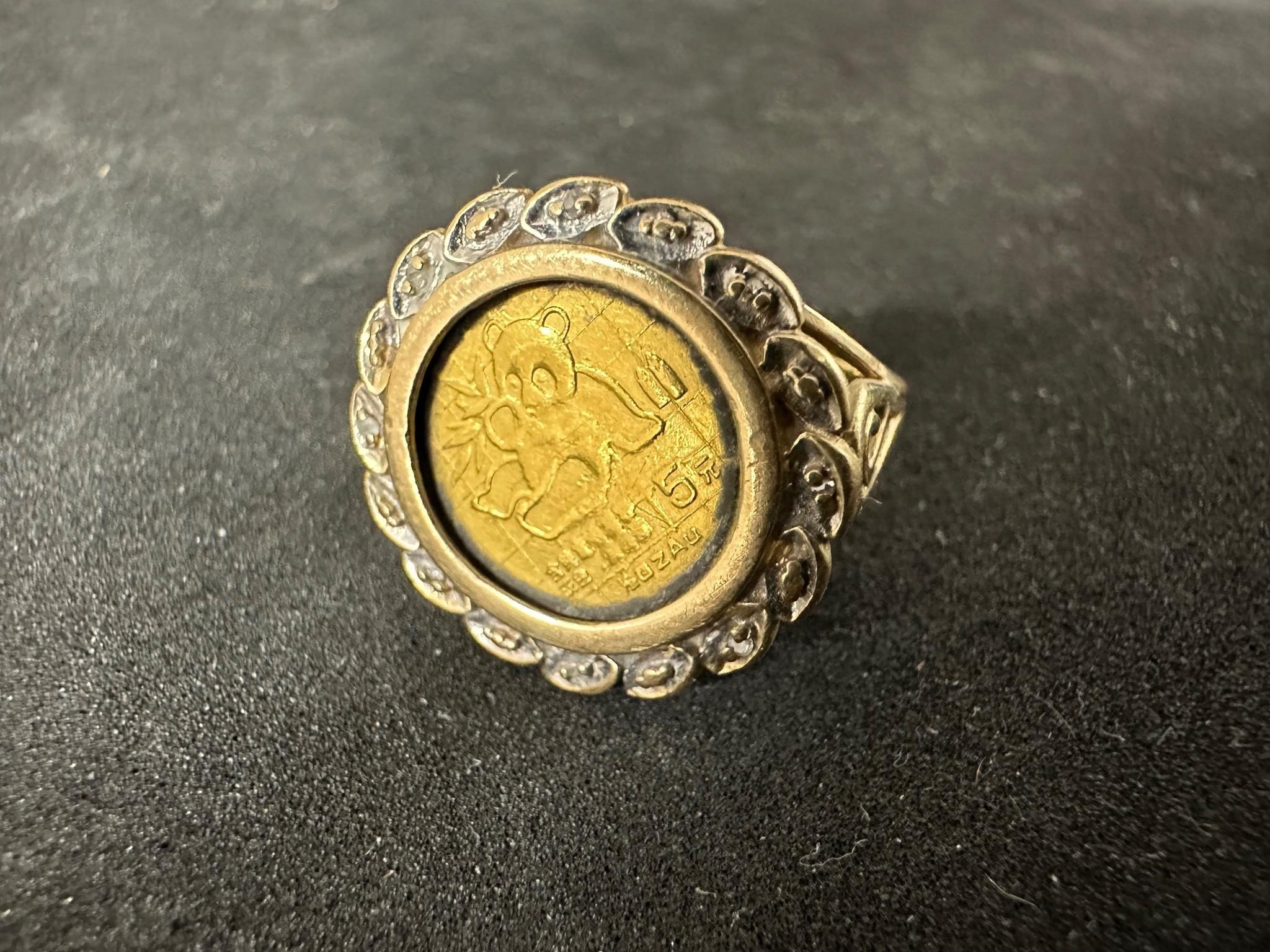 1/20 oz gold coin on ring