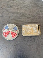 2 Belt Buckles (Incl. American Pride & Sears