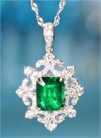 1.6ct Natural Emerald 18Kt Gold Pendant