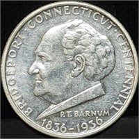 1936 Bridgeport Connecticut Silver Half Dollar
