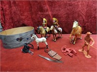 Toy plastic horse cowboys & Indian lot.