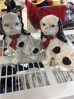 Two piece Staffordshire like dogs