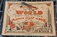 EARLY STAMP ALBUM WITH STAMPS - NOT FULL