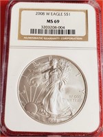 (44) - 2008 MS 69 EAGLE $1 COIN