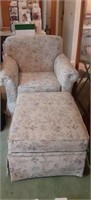 Upholstered Easy Chair & Matching Footstool