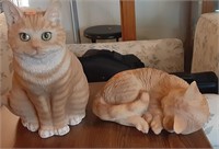 2 Resin Orange Tabby Cats