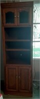 Lighted Oak Wood Look Cabinet with Shelves