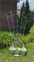 TRELLIS AND PLASTIC HANGING PLANTER