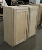 (2) Single Door Unfinished Maple Cabinets