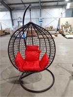 Plastic Wicker Oval Swing Chair