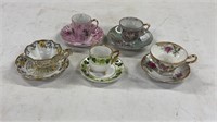 Five Cup and Saucer Sets