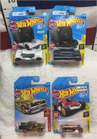 4 Hot Wheels Cars on the cards
