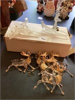Lot of reindeer figurines and ornaments