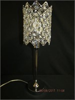 Crystal and chrome table lamp 18.75"H