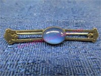 sterling silver blue stone pin / brooch