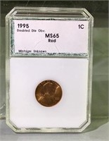 1995 DDO Lincoln penny MS 65 red