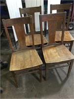 4 Matching Wood Chairs, Wear & Tear