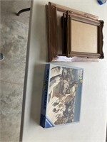 Empty picture frames & puzzle