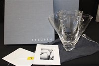 Steuben Ruffle Glass Vase
