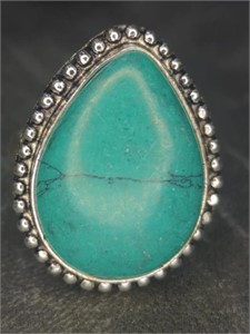925 stamped turquoise style ring size 8.5