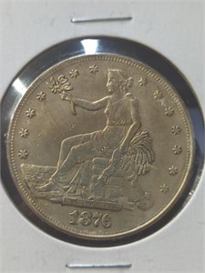 1876 seated liberty trade dollar token