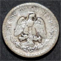 1919 MEXICO 10 CENTAVOS RARE .80 Silver ASW: .047