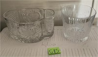 E - 2 PIECES ANTIQUE GLASS (G85)