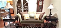 BEAUTIFUL CUSTOM SOFA, CASTER, PILLOWS