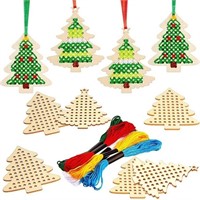 10 pcs Christmas Wooden Cross Stitch Kits Cross St