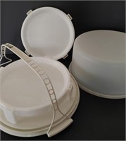 Vintage Tupperware Cake & Two Pie Trays Container