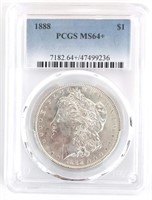 1888 U.S. Morgan Silver Dollar PCGS MS 64+