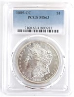 1885-CC U.S. Morgan Silver Dollar PCGS MS 63