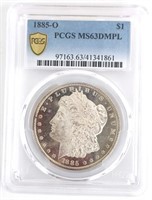 1885-O U.S. Morgan Silver Dollar PCGS MS 63 DMPL