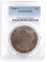 1884-S U.S. Morgan Silver Dollar PCGS XF 45