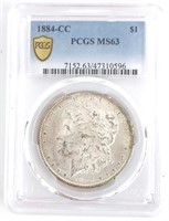 1884-CC U.S. Morgan Silver Dollar PCGS MS 63