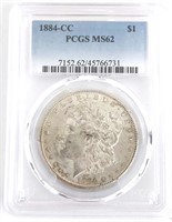 1884-CC U.S. Morgan Silver Dollar PCGS MS 62