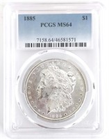 1885 U.S. Morgan Silver Dollar PCGS MS 64