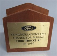Rare Ford Plaque 1986. Heavy. Original. Vintage.