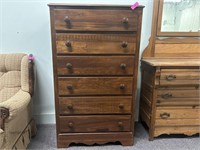Vintage Solid Wood Six Drawer Chest
