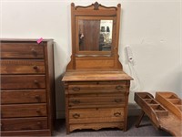 Vintage Dresser With Mirror 38 X 17 X 70H