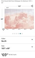 Pink Clouds Wall Mural Wallpaper for Bedroom 103"