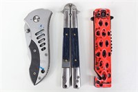 (3) different Types of Pocket Knives