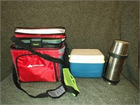 Coolers (3) and Thermal Mug