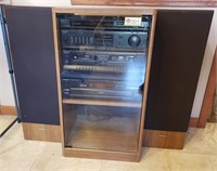 PANASONIC STEREO SYSTEM IN CABINET W/ SPEAKERS