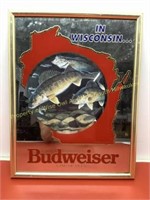 * Budweiser Wisconsin fish mirror 18 x 14