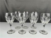 Etched and gold rimmed wine glasses pickup only
