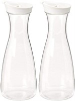 2 Pack - Large White (clear) Plastic Carafe