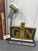 Seagram's Gin lighted sign, no cord, untested