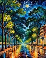 Starry Street Lights 2 LTD EDT Canvas Van Gogh LTD
