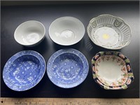 Six Antique China Bowls